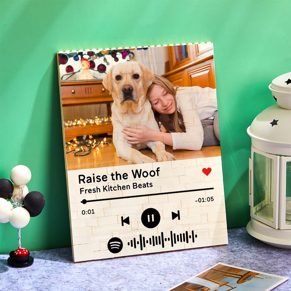 Personalized Photo Building Block Custom Spotify Code Gifts for Hm
