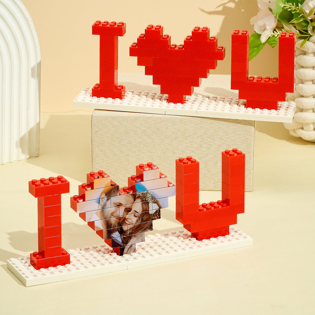 Custom Building Brick Photo Block Personalised I Love You Brick Puzzles Gifts for Lovers
