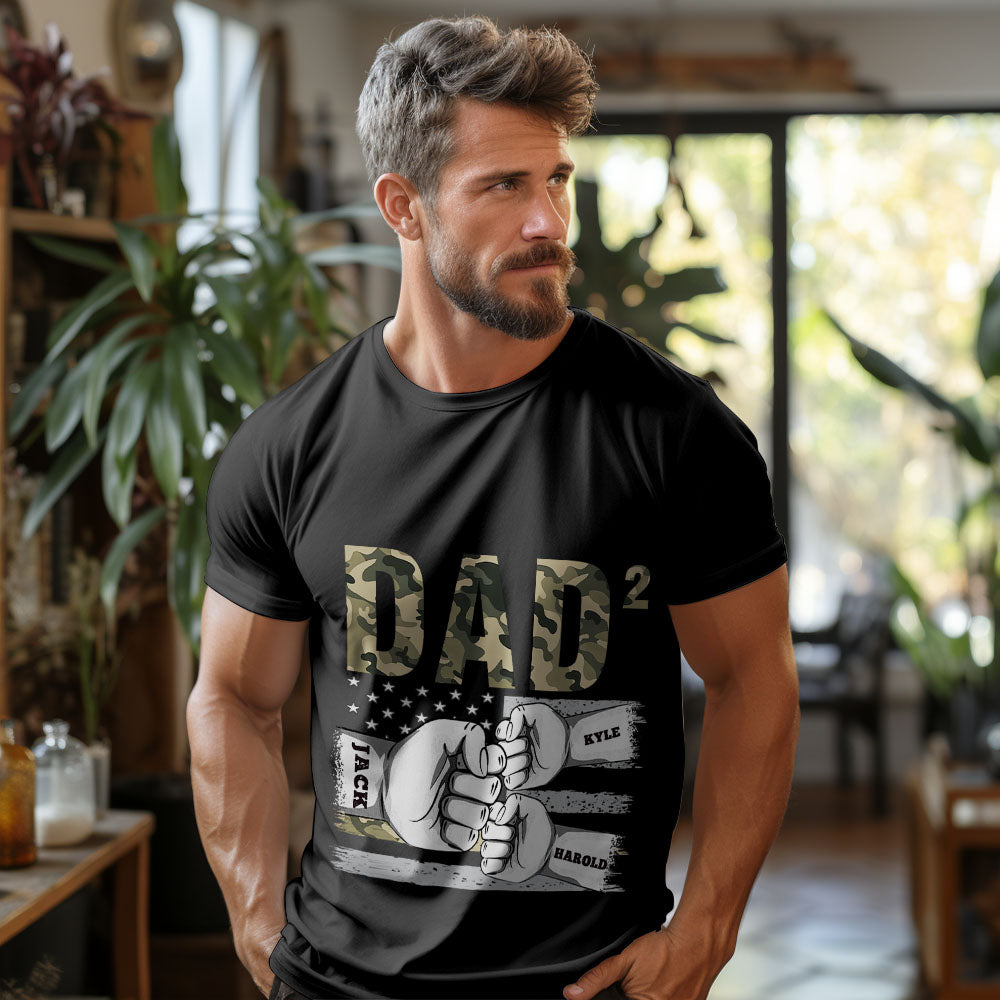 Personalized Men's Shirts Dad Of 3 Name T-shirts Best Gift for Father's Day