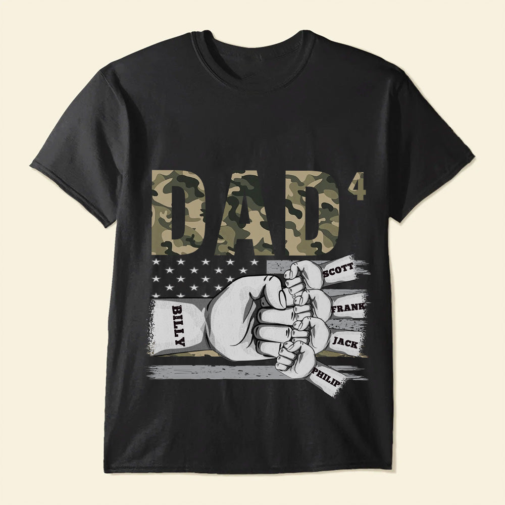 Personalized Men's Shirts Dad Of 3 Name T-shirts Best Gift for Father's Day