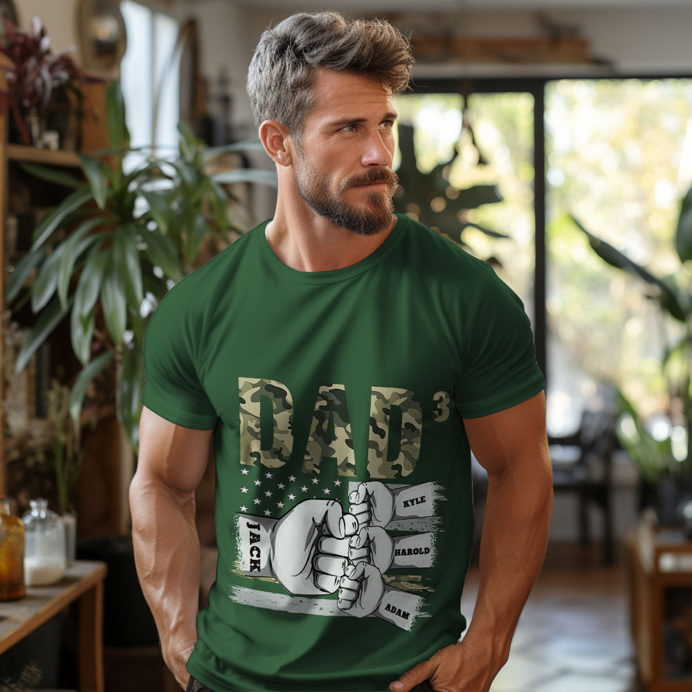 Personalized Men's Shirts Dad Of 3 Name T-shirts Best Gift for Father's Day