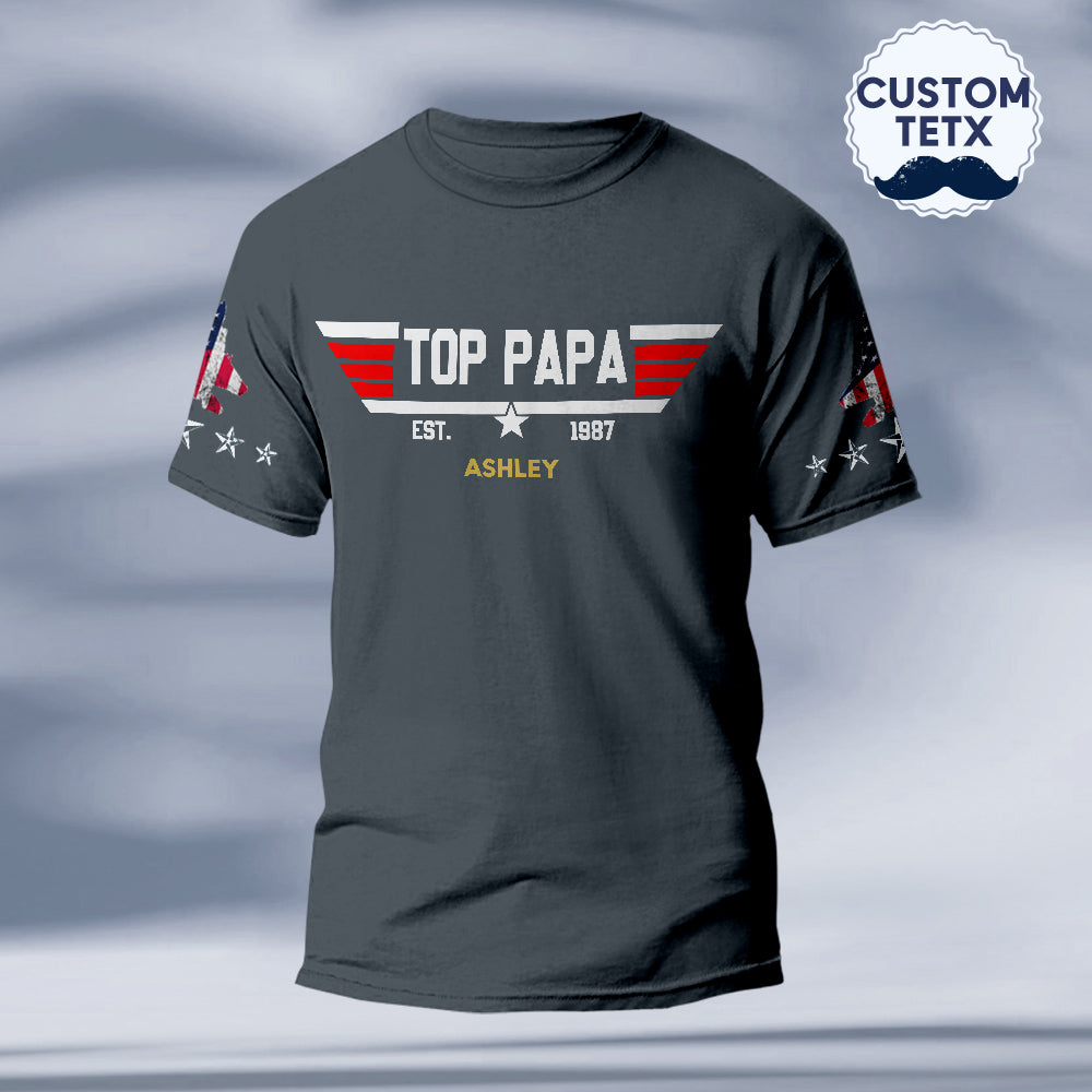 Custom Papa, Grandpa's Shirts with Name Custom Papa Papaw Shirts for Father's Day