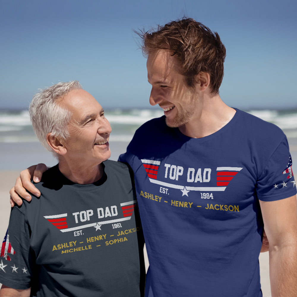Custom Papa, Grandpa's Shirts with Name Custom Papa Papaw Shirts for Father's Day