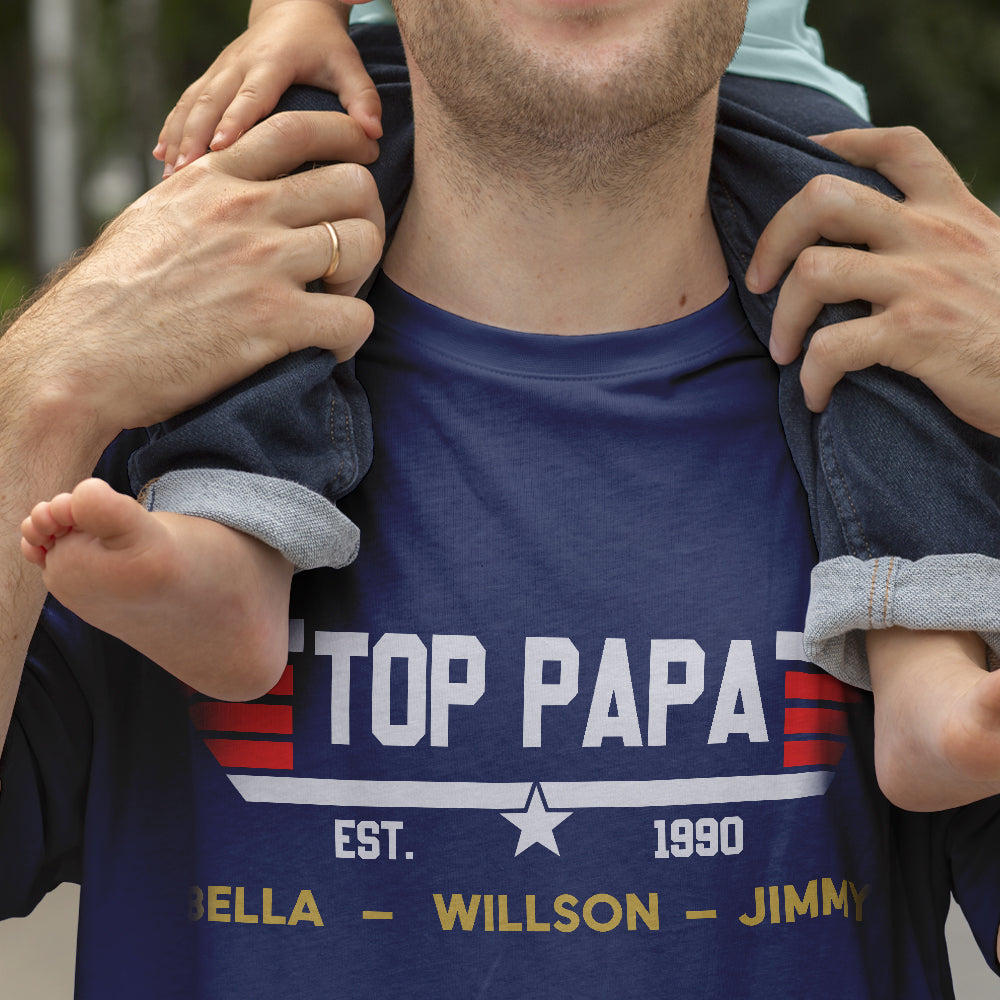 Custom Papa, Grandpa's Shirts with Name Custom Papa Papaw Shirts for Father's Day