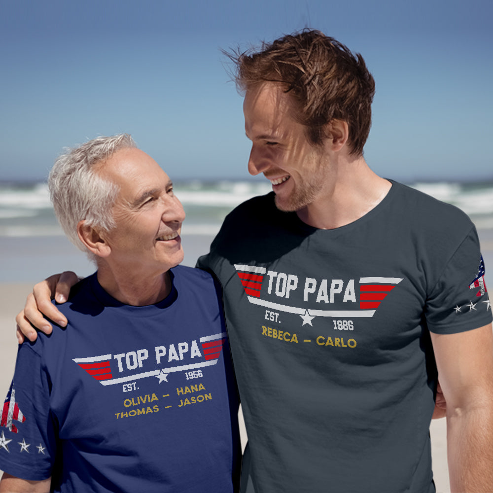 Custom Papa, Grandpa's Shirts with Name Custom Papa Papaw Shirts for Father's Day