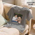 Custom Cartoon Style Photo T-Shirt Personalized Anime Portrait Tshirt with Custom Text Gift for Yourself