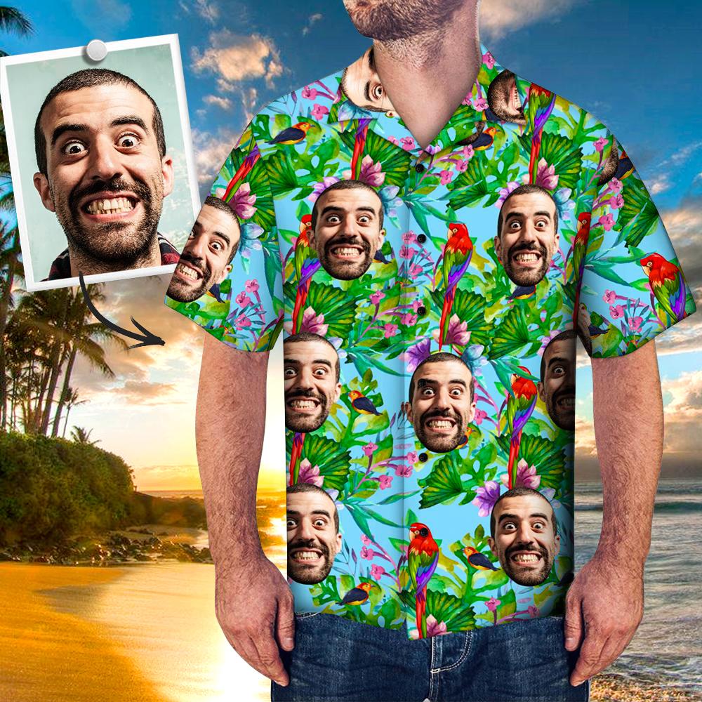 Custom Face Shirt Men's All Over Print Hawaiian Shirt Summer Time
