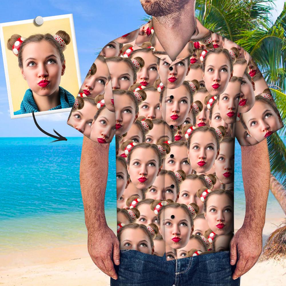 Custom Face Shirt Men's All Over Print Hawaiian Shirt