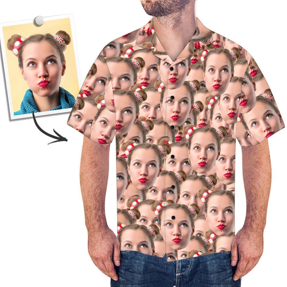Custom Face Shirt Men's All Over Print Hawaiian Shirt