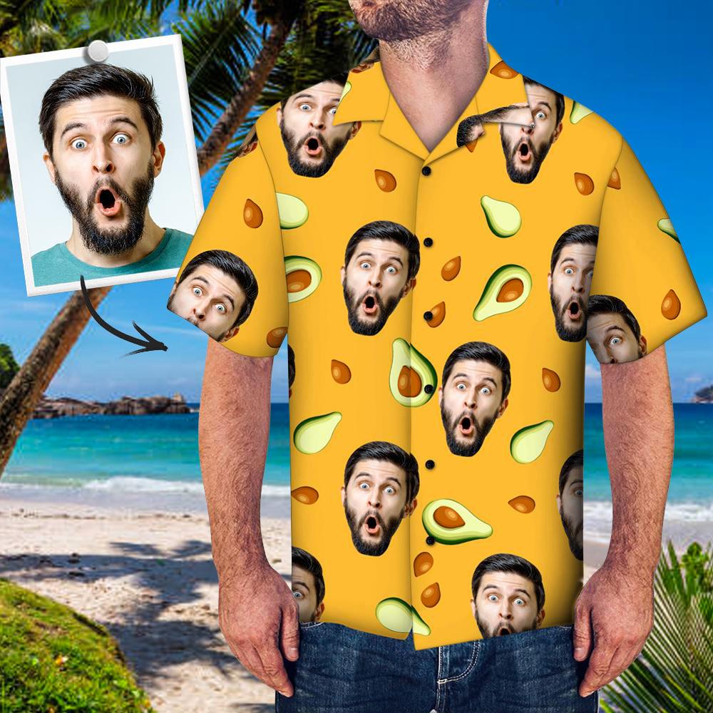 Custom Face Mash Shirt Men S All Over Print Hawaiian Shirt