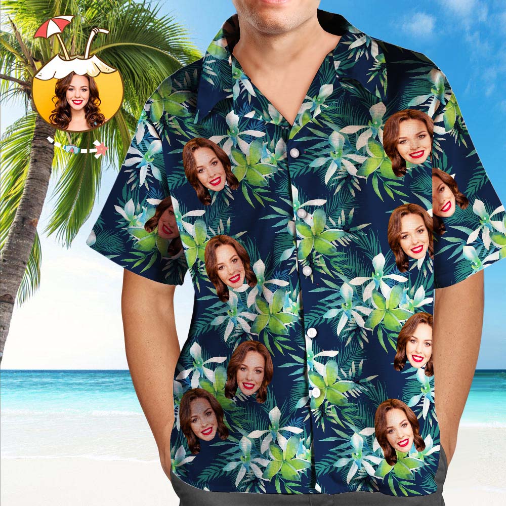 Custom Hawaiian Shirts Leaves & Petal Aloha Beach Shirt For Men