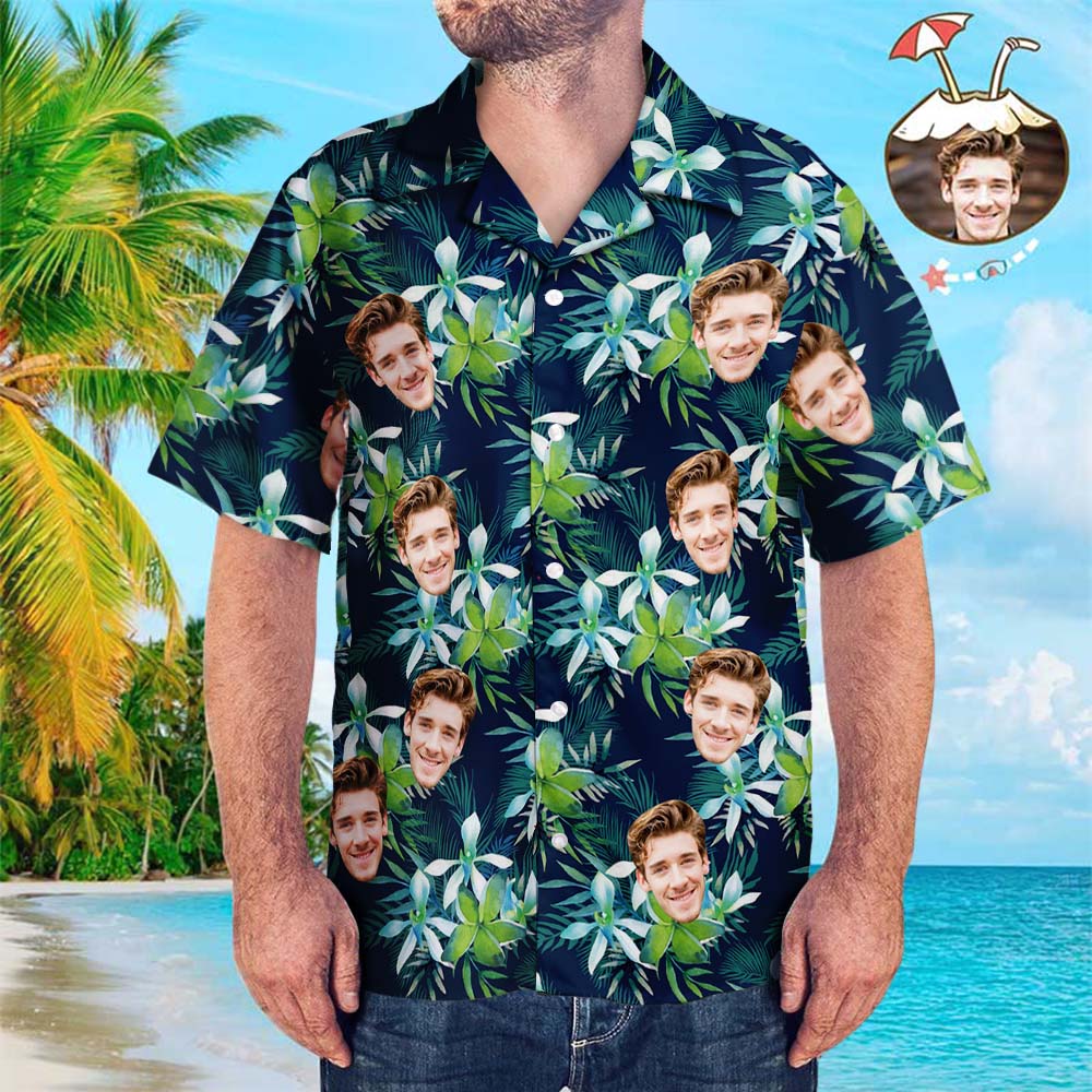 Christmas Gift Custom Hawaiian Shirts Leaves & Petal Aloha Beach Shirt For Men