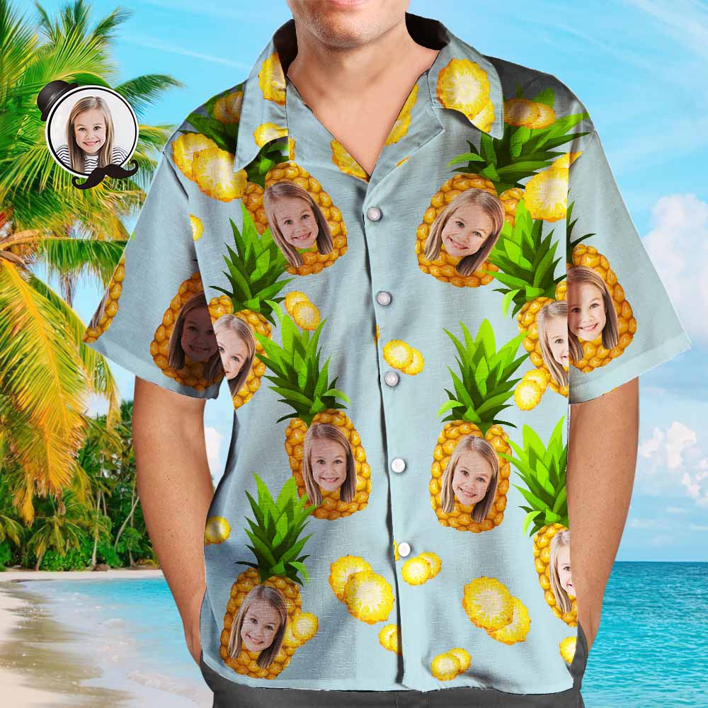 Custom Hawaiian Shirts Funny Pineapple Personalized Father's Day Shirt Gift for Dad