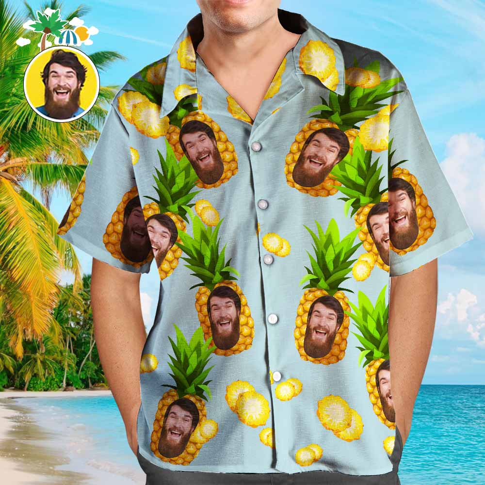 Custom Hawaiian Shirts Funny Pineapple Personalized Father's Day Shirt Gift for Dad