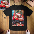 Custom Photo Men's Cotton T Shirt Short Sleeve Black