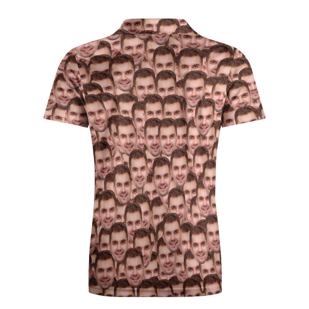 Men's Custom Face POLO Shirt Personalized Golf Shirts For Him Face Mash