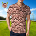 Men's Custom Face POLO Shirt Personalized Golf Shirts For Him Face Mash