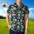 Men's Custom Face POLO Shirt Personalized Golf Shirts For Him Flamingo Flower