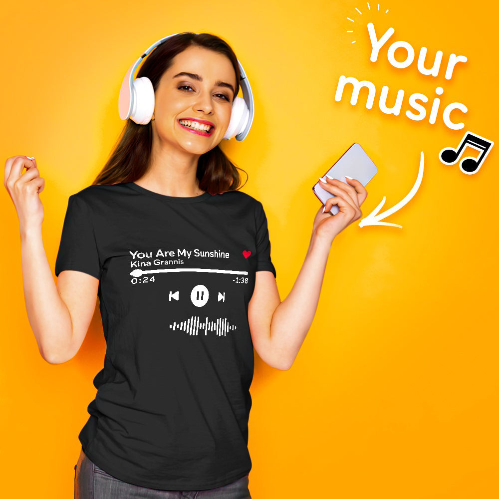 Scannable Music Code T-shirt Engraved T-shirt Unique Gift Unisex