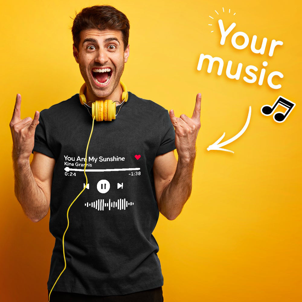 Scannable Music Code T-shirt Engraved T-shirt Unique Gift Unisex