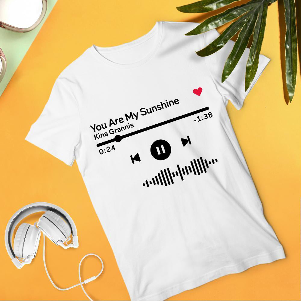 Custom Scannable Music Code T-shirt Engraved T-shirt Unisex Gifts for Best Friends