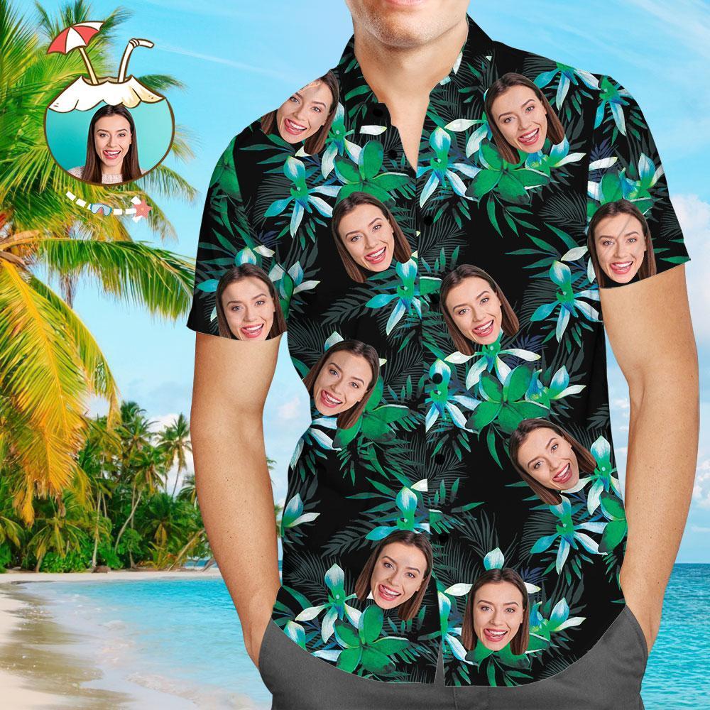 Custom Hawaiian Shirts Cool Leaves Personalized Aloha Beach Shirt For Men