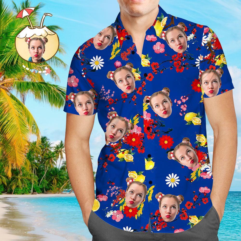 Custom Hawaiian Shirts Green Leaves Personalized Aloha Beach Shirt For Men