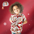 Custom Face Shirt Personalized Photo Kid's Hawaiian Shirt Christmas Gift - Santa Face Mash