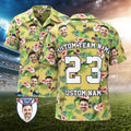 Custom Printed Hawaiian Shirt for Fans Personalized Face and Text Hawaiian Shirt Gift for fans - Leaves & Flowers
