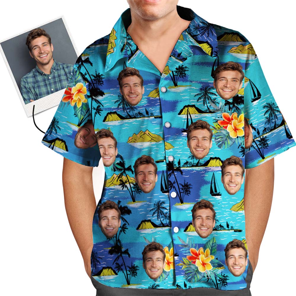 Custom Hawaiian Shirts Mountains Personalized Father's Day Shirt Gift for Dad