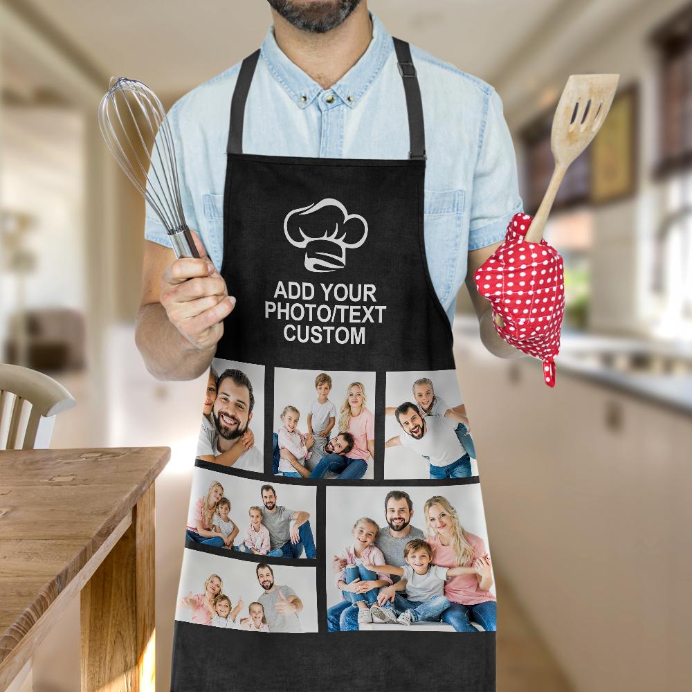 Custom Apron With Engraving Photo Collage Apron World's Best Chef