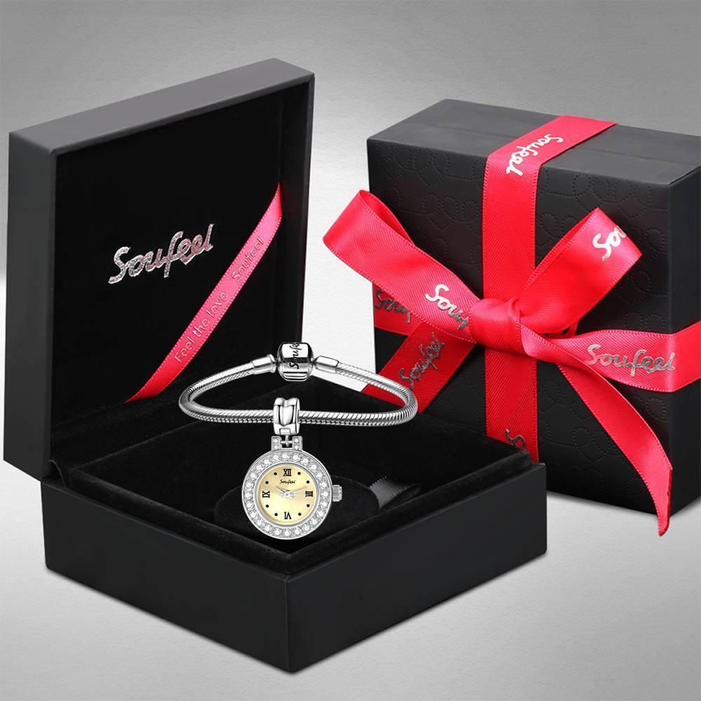 Soufeel Crystal Dangle Watch Charm Platinum Plated
