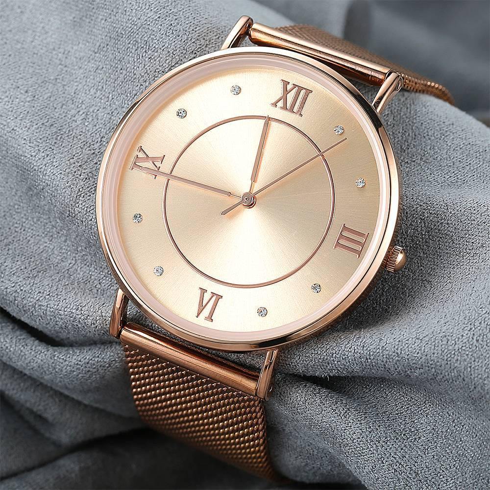 Mesh Bracelet Watch in Stainless Steel Rose Gold - Women's