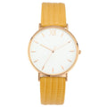 Simply Style Dial Watch Yellow Leather Strap - Men's