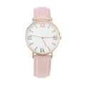 White Dial Watch Fashion Quartz Pink Leather Strap - Women's