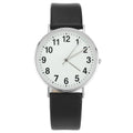 Digital Dial Watch Quartz Black Leather Strap - Men's