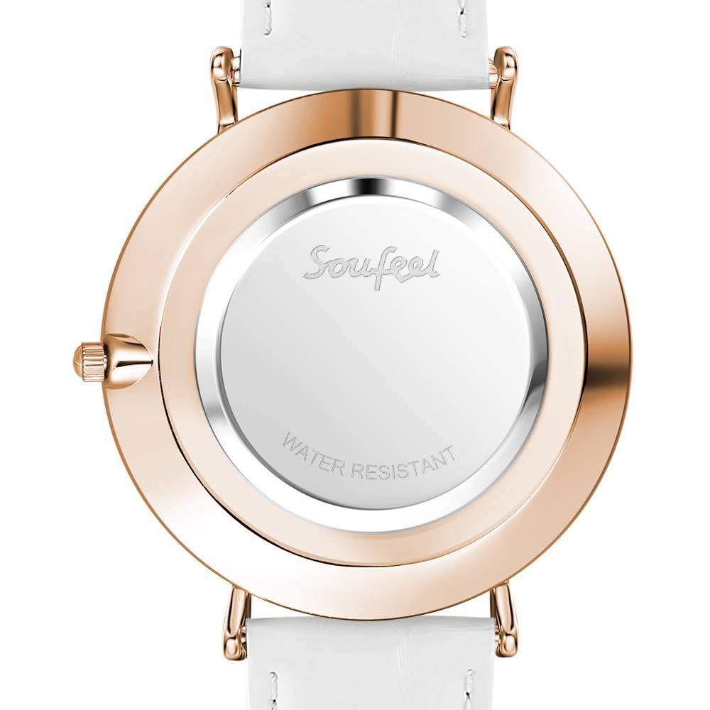 Digital Dial Watch Quartz White Leather Strap - Men's