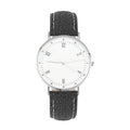 Casual Dial Watch Fashion Quartz Black Leather Strap - Women's