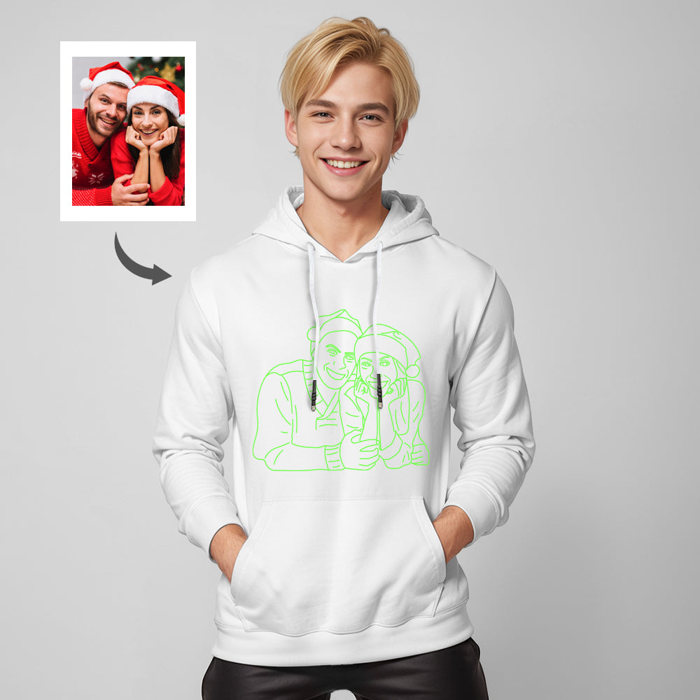 Custom Photo Glow In The Dark Multicolour Hoodie Personalized Luminous Unisex Hoodie Creative Gift