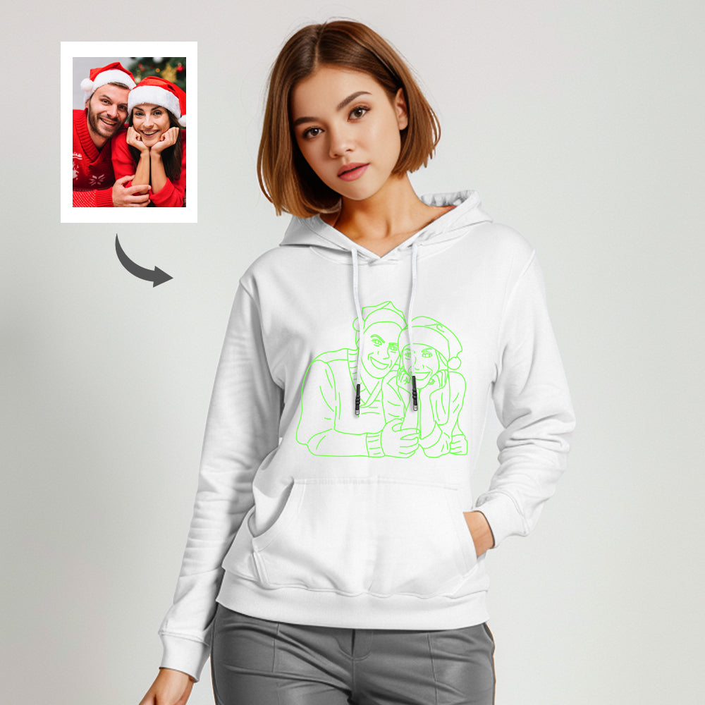 Custom Photo Glow In The Dark Multicolour Hoodie Personalized Luminous Unisex Hoodie Creative Gift