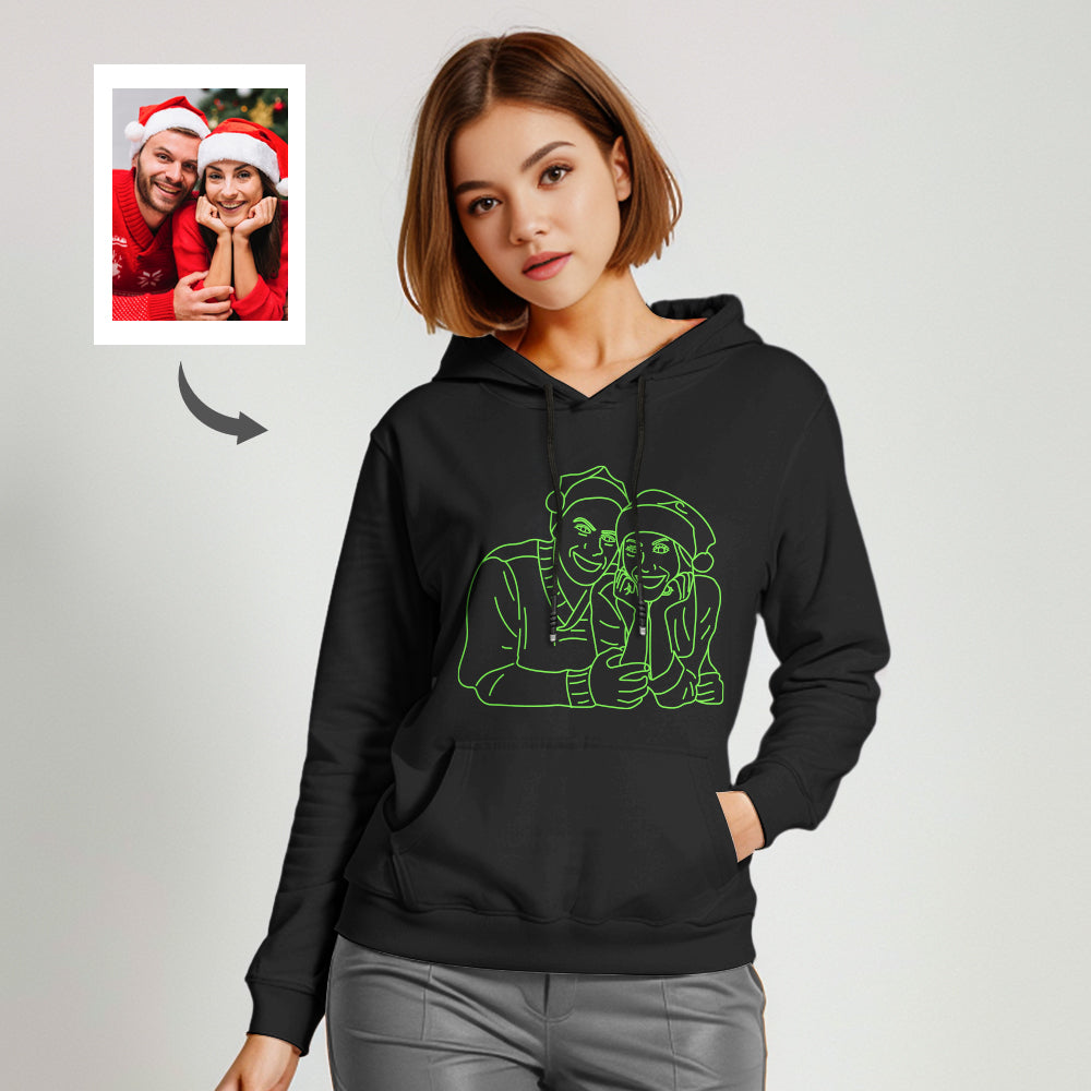 Custom Photo Glow In The Dark Multicolour Hoodie Personalized Luminous Unisex Hoodie Creative Gift