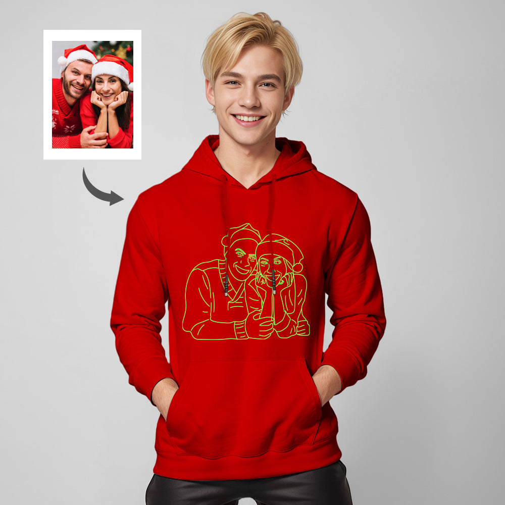 Custom Photo Glow In The Dark Multicolour Hoodie Personalized Luminous Unisex Hoodie Creative Gift