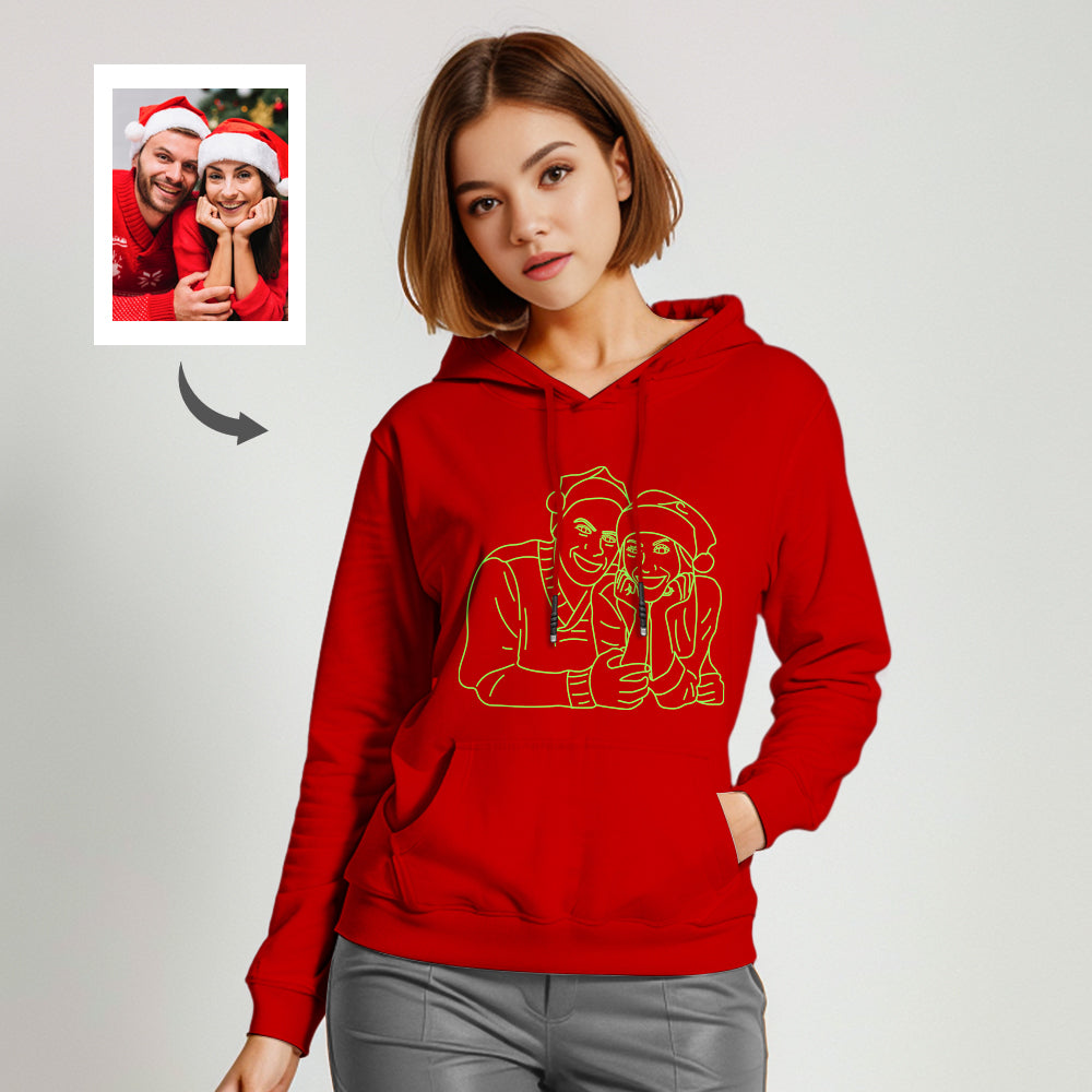 Custom Photo Glow In The Dark Multicolour Hoodie Personalized Luminous Unisex Hoodie Creative Gift