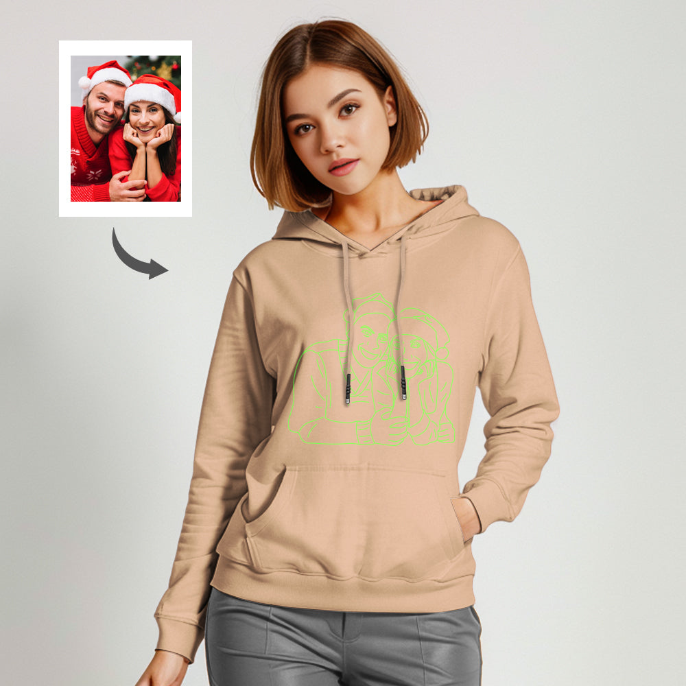 Custom Photo Glow In The Dark Multicolour Hoodie Personalized Luminous Unisex Hoodie Creative Gift