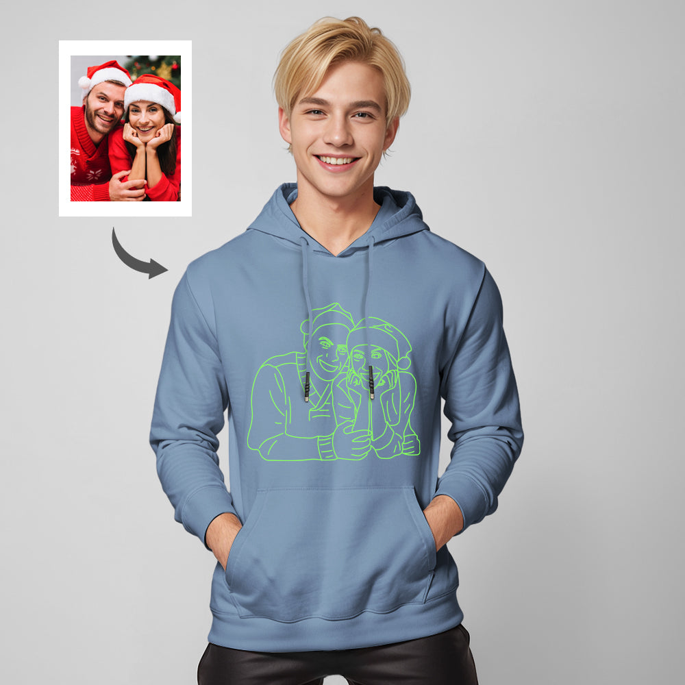 Custom Photo Glow In The Dark Multicolour Hoodie Personalized Luminous Unisex Hoodie Creative Gift
