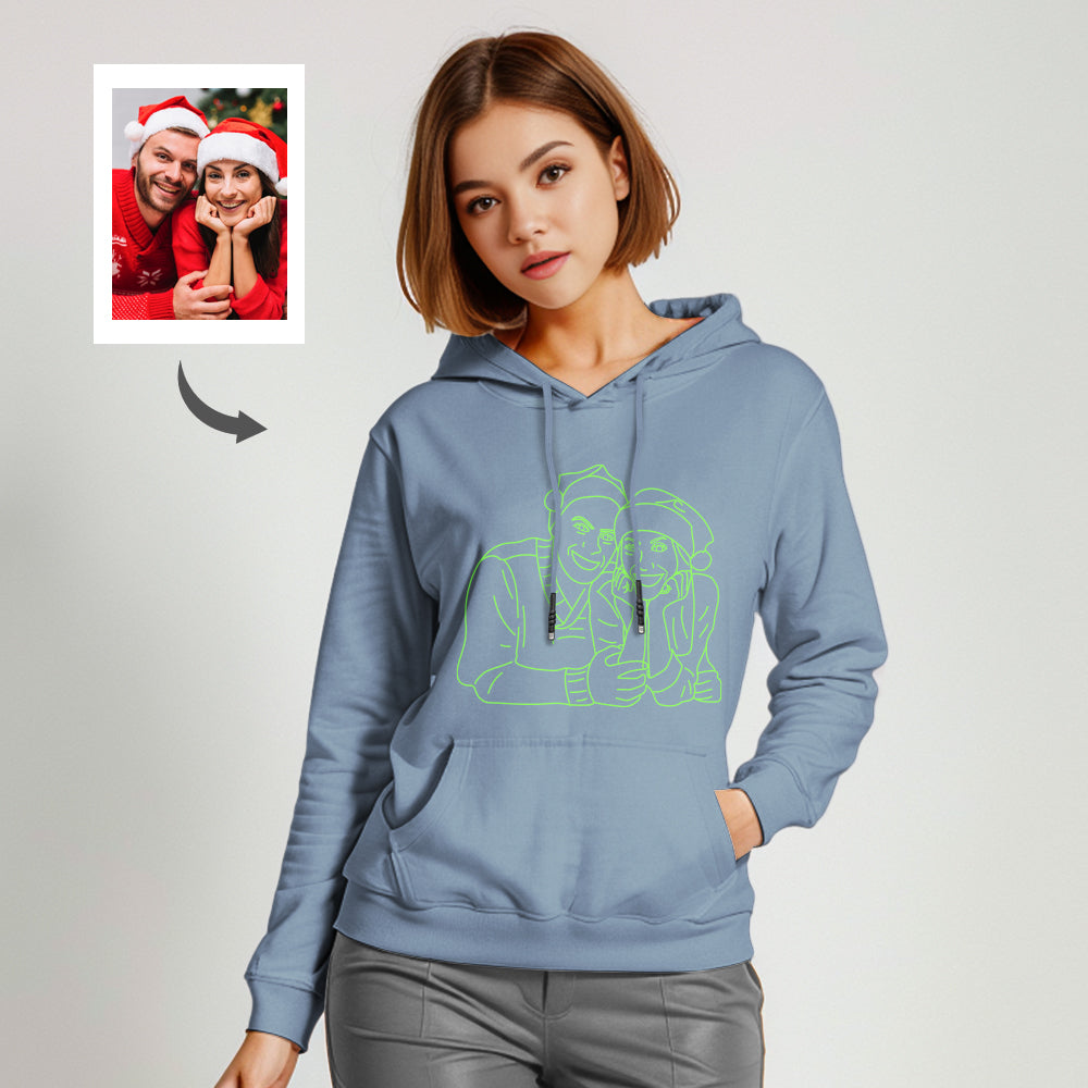 Custom Photo Glow In The Dark Multicolour Hoodie Personalized Luminous Unisex Hoodie Creative Gift