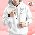 Custom Embroidered Photo Outline Hoodie With Roman Numerals Sweatshirt Gifts For Couples