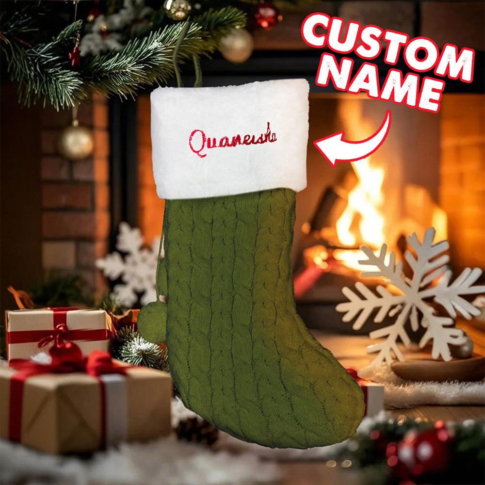 Personalized Christmas Stocking with Name Embroidery Xmas Stockings Decoration
