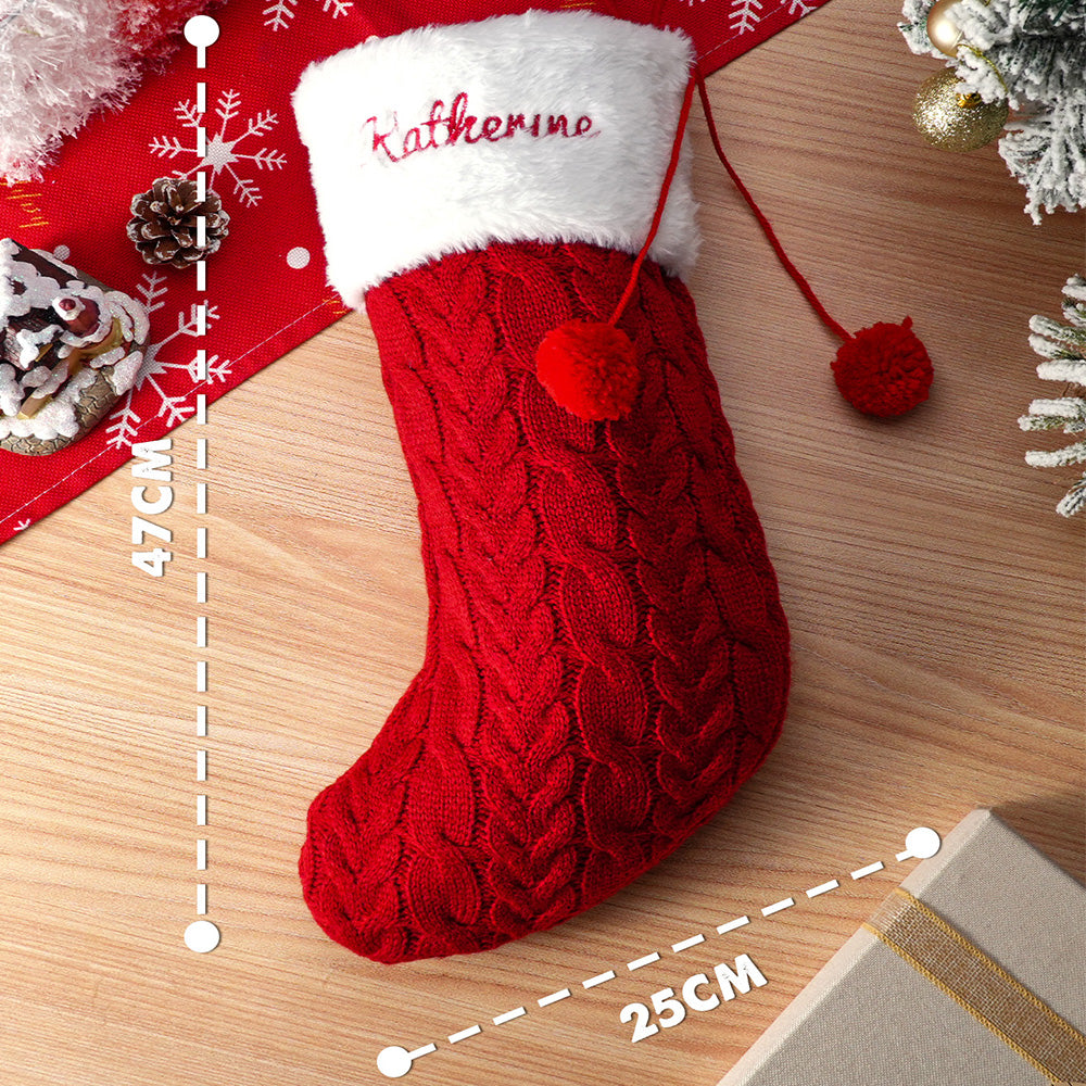Personalized Christmas Stocking with Name Embroidery Xmas Stockings Decoration