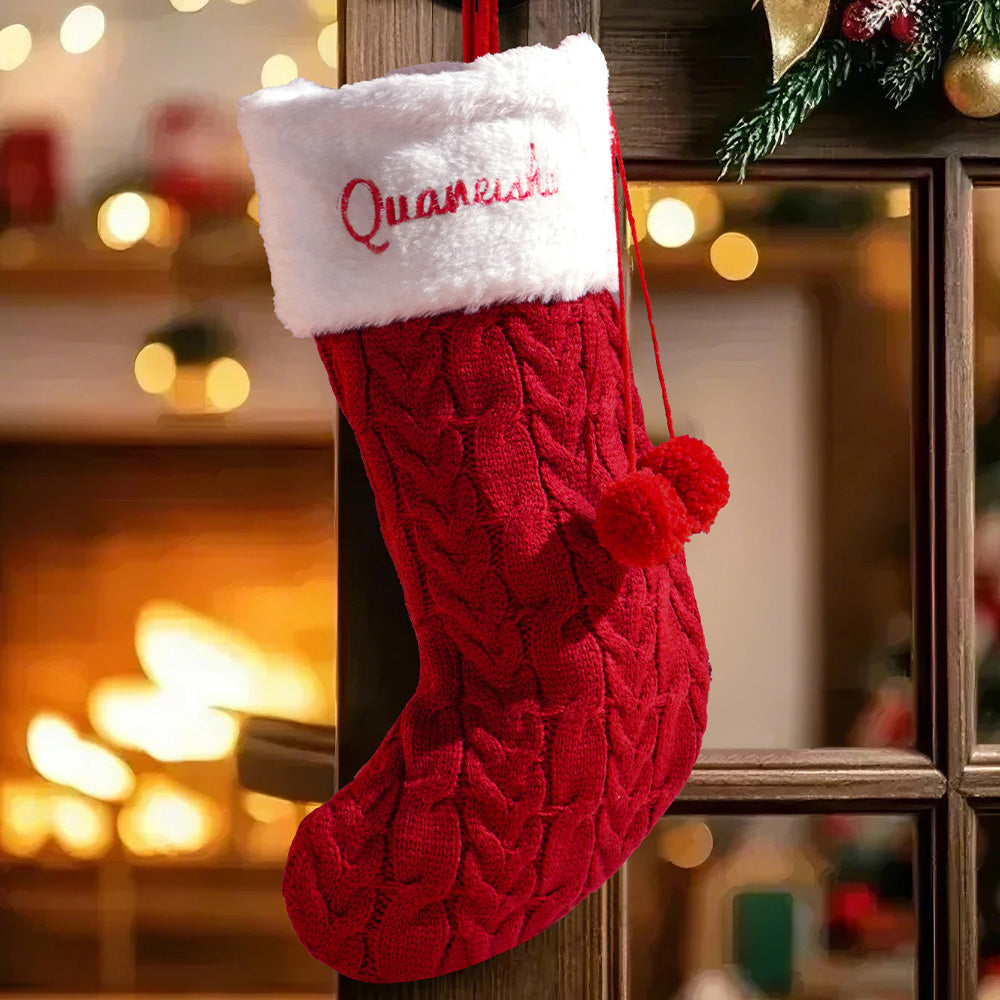 Personalized Christmas Stocking with Name Embroidery Xmas Stockings Decoration